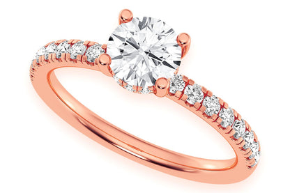 THINN - 0.75CT ROUND SOLITAIRE - ONE ROW UNDER HALO - DIAMOND ENGAGEMENT RING