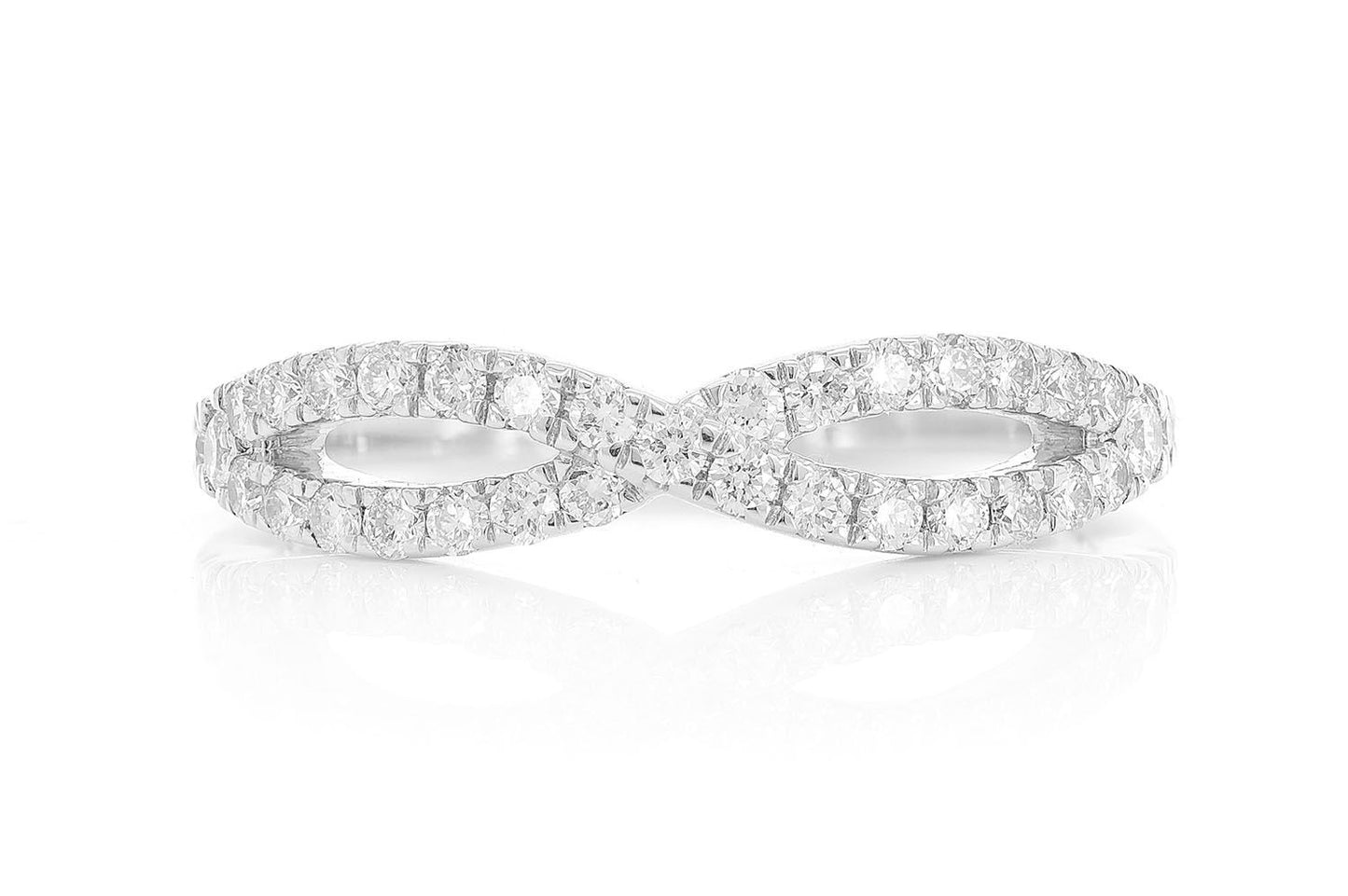 INEL CU DIAMANTE ÎNCRUCIȘATE, AUR MASIV DE 14K, 0.50CT