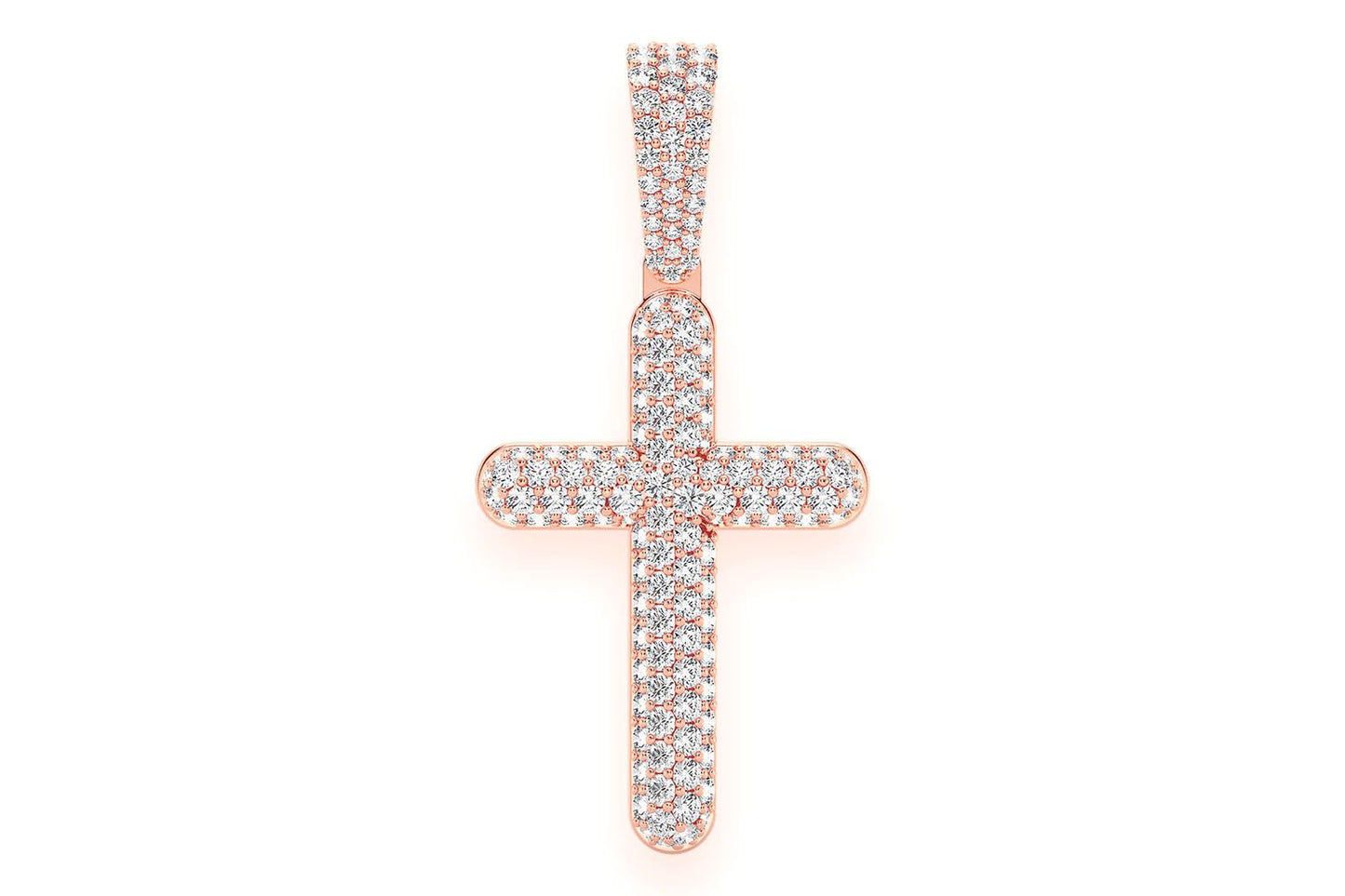 Подвеска Bubble Cross с бриллиантами, цельное золото 14 карат, 1,10 карата
