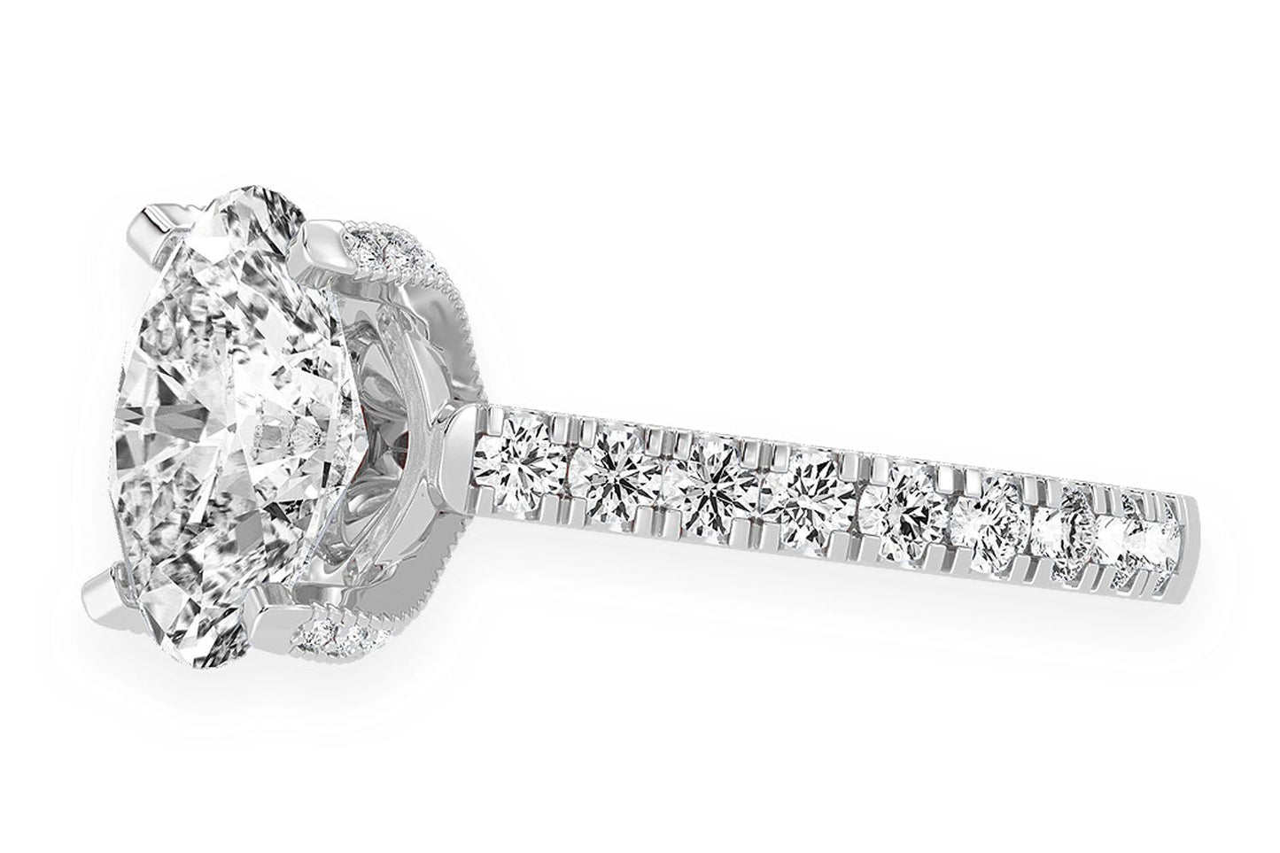 THINN - 3.00CT OVAL DIAMOND ENGAGEMENT RING 14K SOLID GOLD