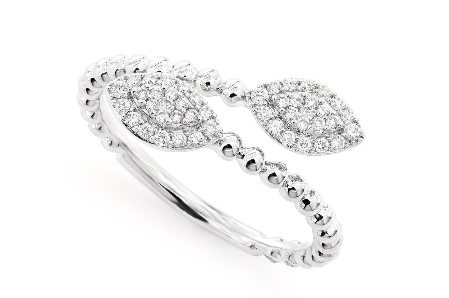 INEL MARQUIS CU MĂRGELE, AUR MASIV DE 14K, 0.20CT