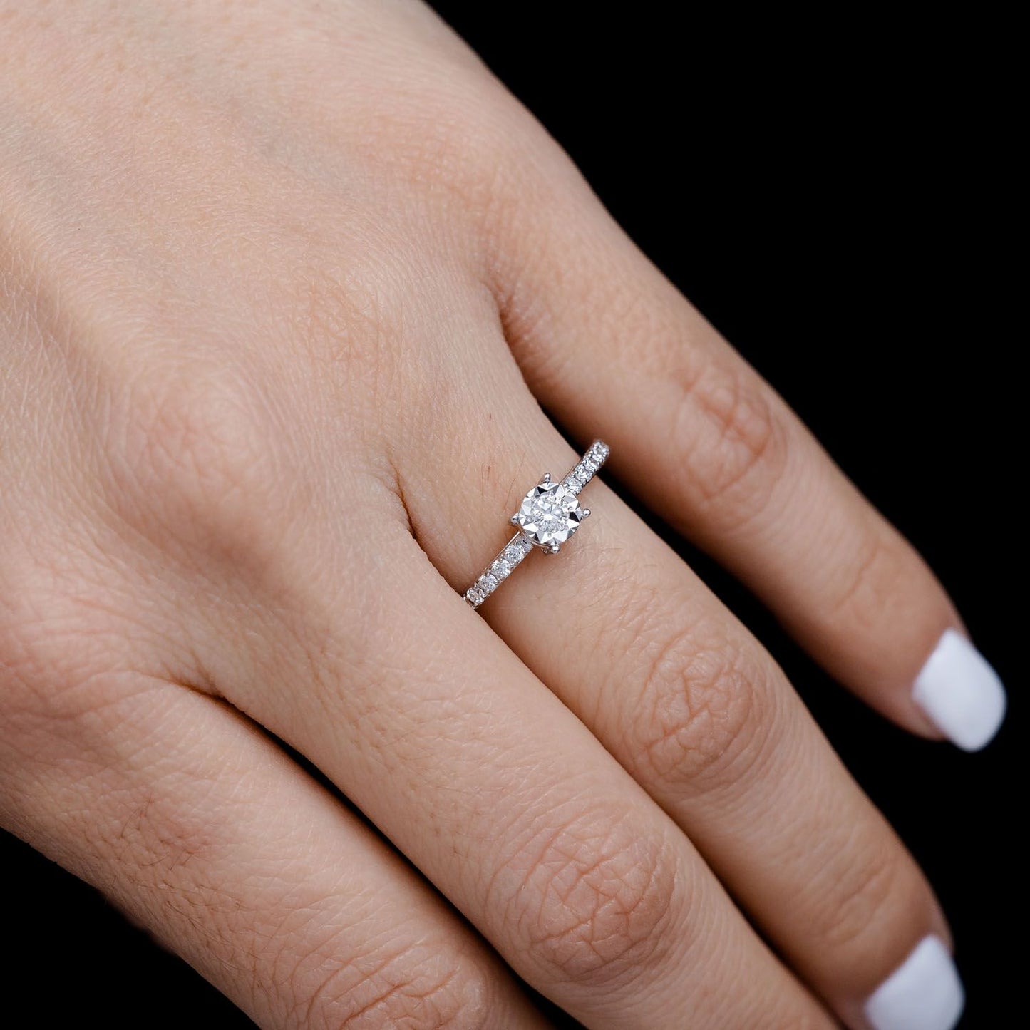 0.33CTW MIRACLE SET SOLITAIRE - DIAMOND ENGAGEMENT RING