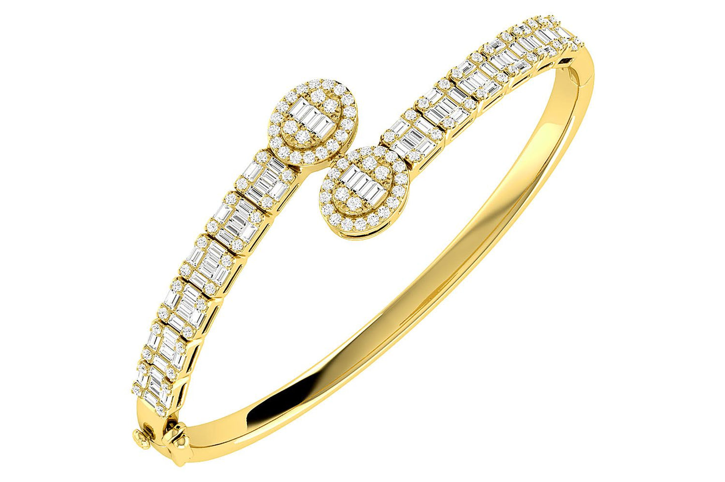 DIAMOND BYPASS BRACELET 14K SOLID GOLD 2.85CTW