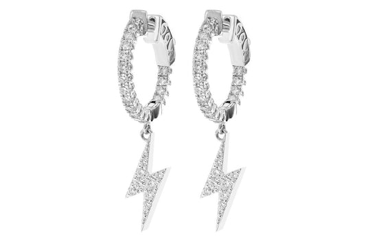 CEREALE CU DIAMANTE LIGHTNING, AUR MASIV DE 14K, 1.10CTW