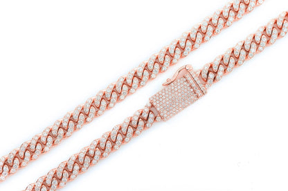 6MM MIAMI CUBAN DIAMOND NECKLACE 14K SOLID GOLD 9.50CTW