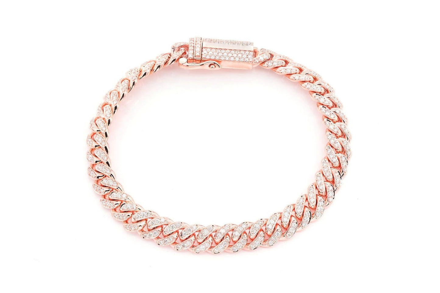 8MM MIAMI CUBAN DIAMOND BRACELET 14K SOLID GOLD 4.00CTW