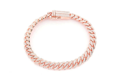 8MM MIAMI CUBAN DIAMOND BRACELET 14K SOLID GOLD 4.00CTW