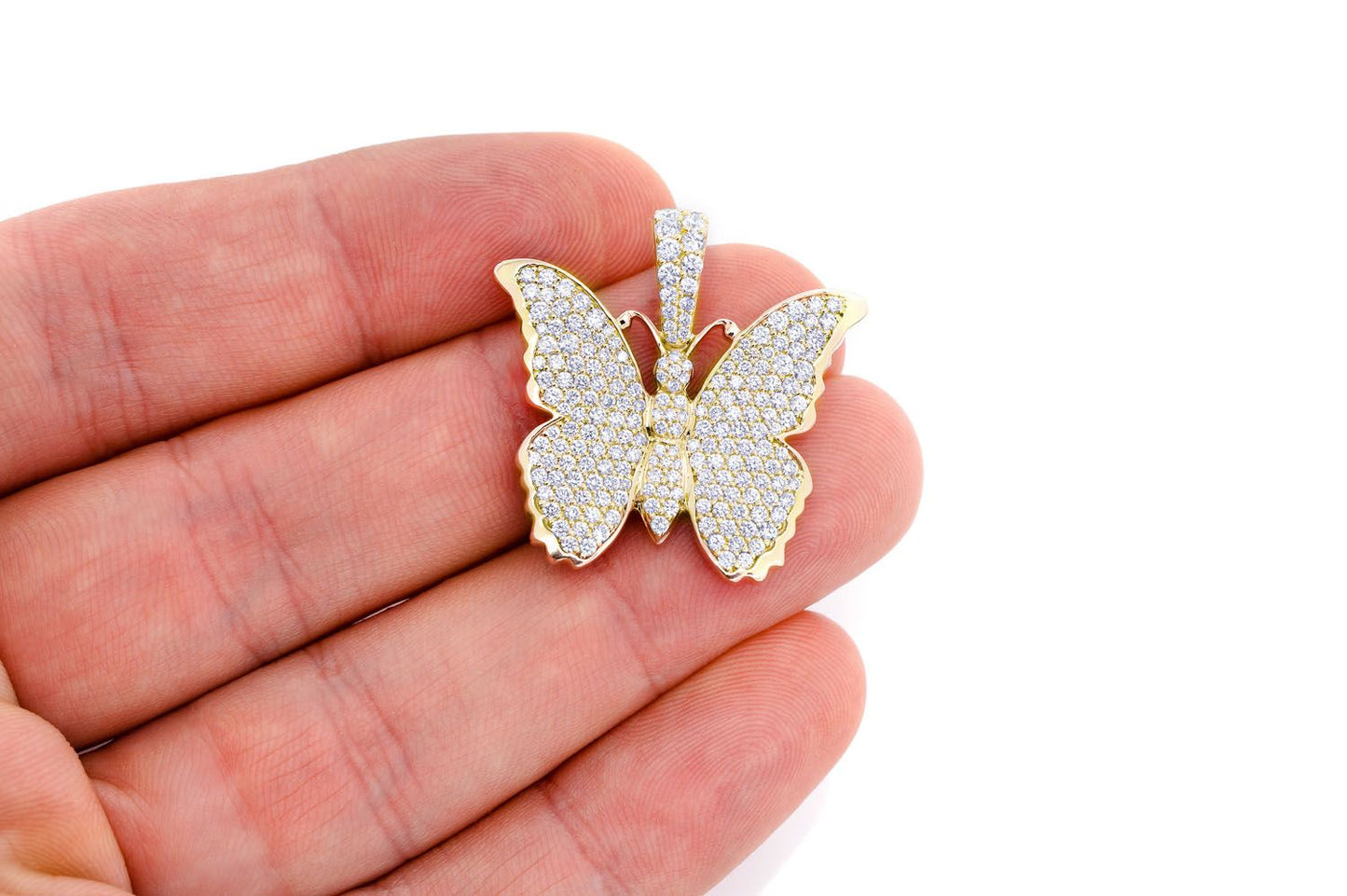 PANDANT CU DIAMANT FLUTURE, AUR MASIV DE 14K, 2.25 CT