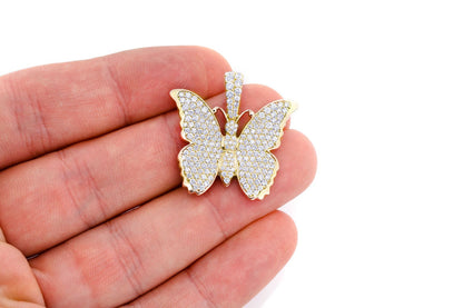 PANDANT CU DIAMANT FLUTURE, AUR MASIV DE 14K, 2.25 CT