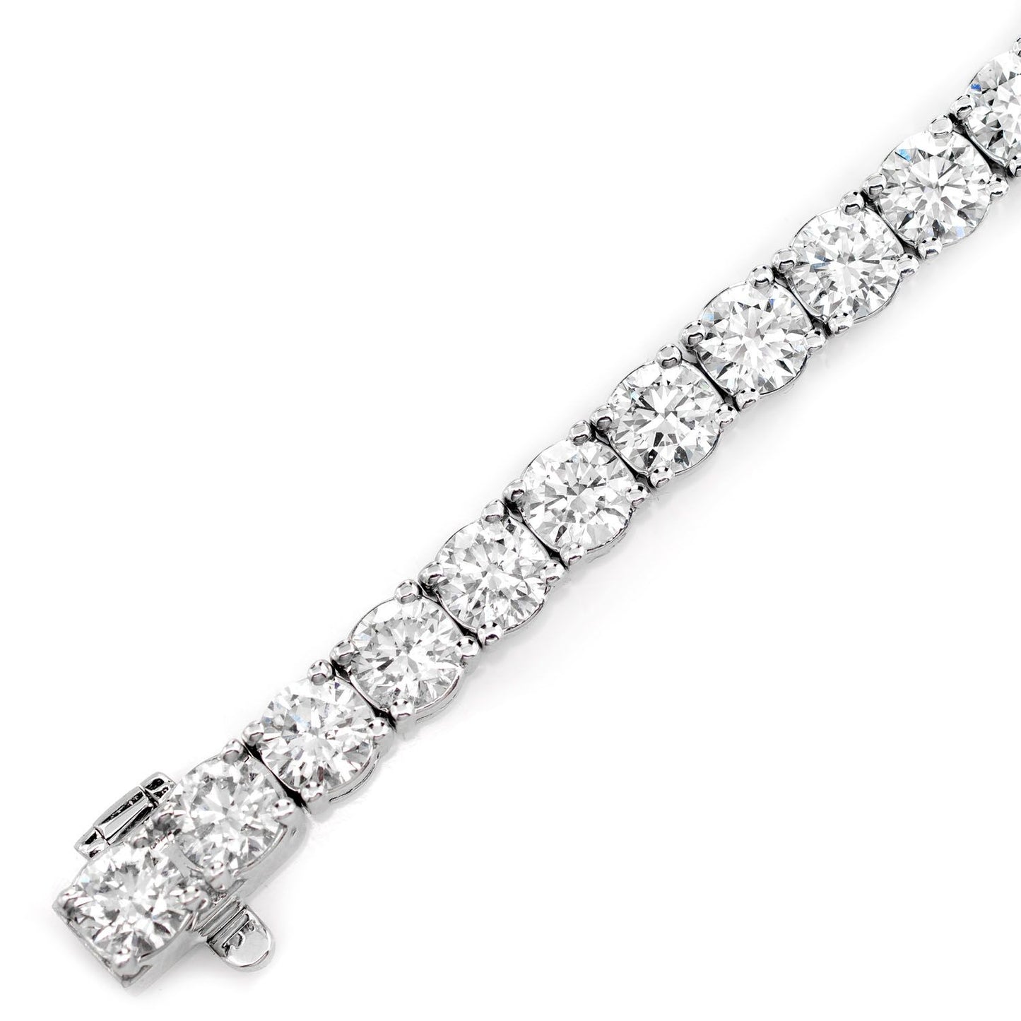 29 PT PRONG SET DIAMOND TENNIS BRACELET 14K SOLID GOLD 12.00CTW