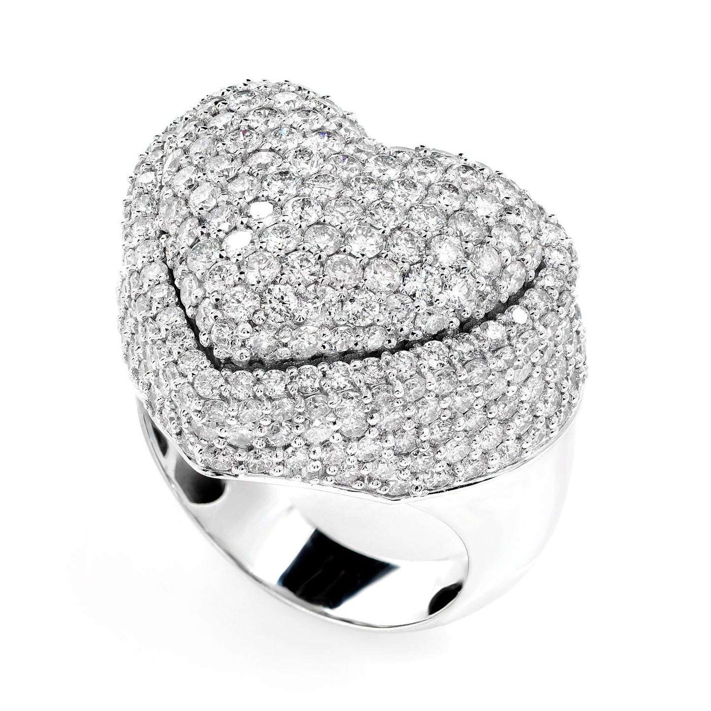 INEL CU DIAMANT ȘI INIMĂ BUBULLANTĂ, AUR MASIV 4.65 CT
