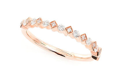 STACKABLE DIAMOND WEDDING BAND 14K SOLID GOLD 0.20CTW