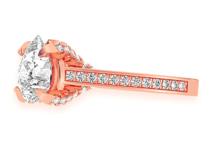 CHANT - 1.50CT PEAR SOLITAIRE - DELUXE ONE ROW SCALLOP - DIAMOND ENGAGEMENT RING