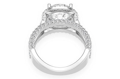 TRIPP - 3.00CT ROUND SOLITAIRE - THREE ROW - DIAMOND ENGAGEMENT RING