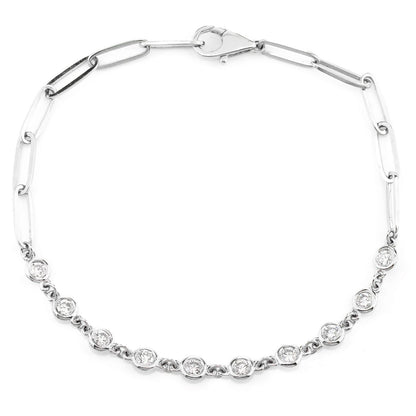 BRĂȚARĂ ROLO CU LUNETĂ CU DIAMANT, AUR MASIV DE 14K, 0.70CT