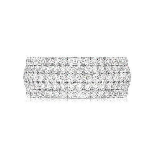 MULTI ROW FRENCH PAVE DIAMOND BAND 14K SOLID GOLD 2.00CTW