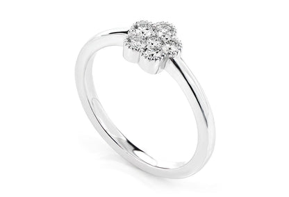 DIAMOND MILGRAIN CLOVER ENGAGEMENT RING - 0.25CTW