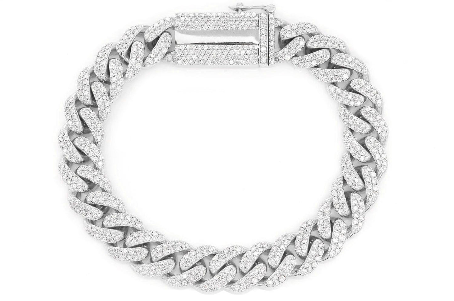 12MM MIAMI CUBAN DIAMOND BRACELET 14K SOLID GOLD 7.50CTW