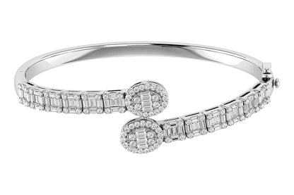DIAMOND BYPASS BRACELET 14K SOLID GOLD 2.85CTW
