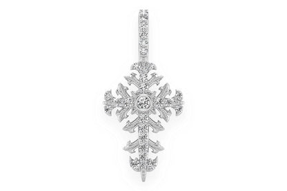 PANDANT CU CRUCE FILIGRANĂ ȘI DIAMANT, AUR MASIV DE 14K, 0.50CT