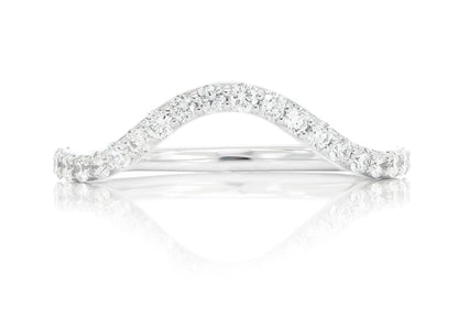 PITCH D CURVED DIAMOND BAND 14K SOLID GOLD 0.40CTW