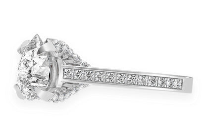 CHANT - 1.50CT PEAR SOLITAIRE - DELUXE ONE ROW SCALLOP - DIAMOND ENGAGEMENT RING