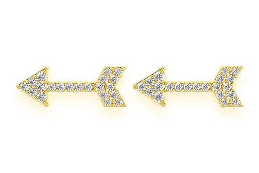 ARROW EARRINGS 14K SOLID GOLD 0.20CTW