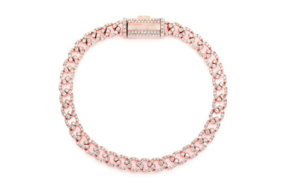 6MM ELONGATED MIAMI CUBAN DIAMOND BRACELET 14K SOLID GOLD 3.75CTW