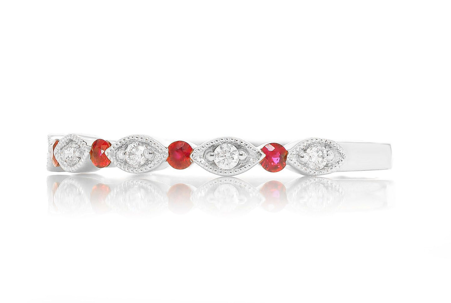 VERIGHEȚĂ CU RUBIN ȘI DIAMANT AUR MASIV 14K 0.15CTW