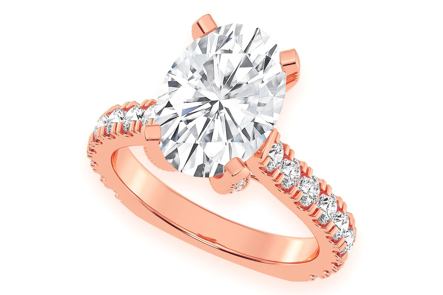THINN - 3.00CT OVAL DIAMOND ENGAGEMENT RING 14K SOLID GOLD