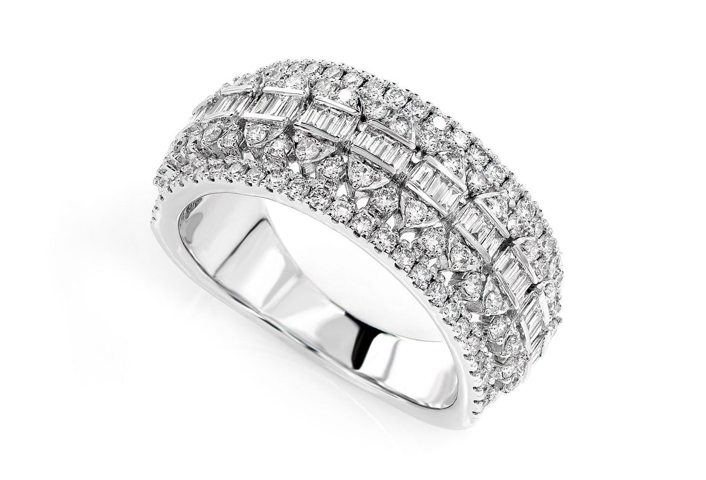 ANTIQUE INSPIRED BAGUETTE & ROUND DIAMOND MARQUISE CLUSTER RING 14K SOLID GOLD 1.00CTW