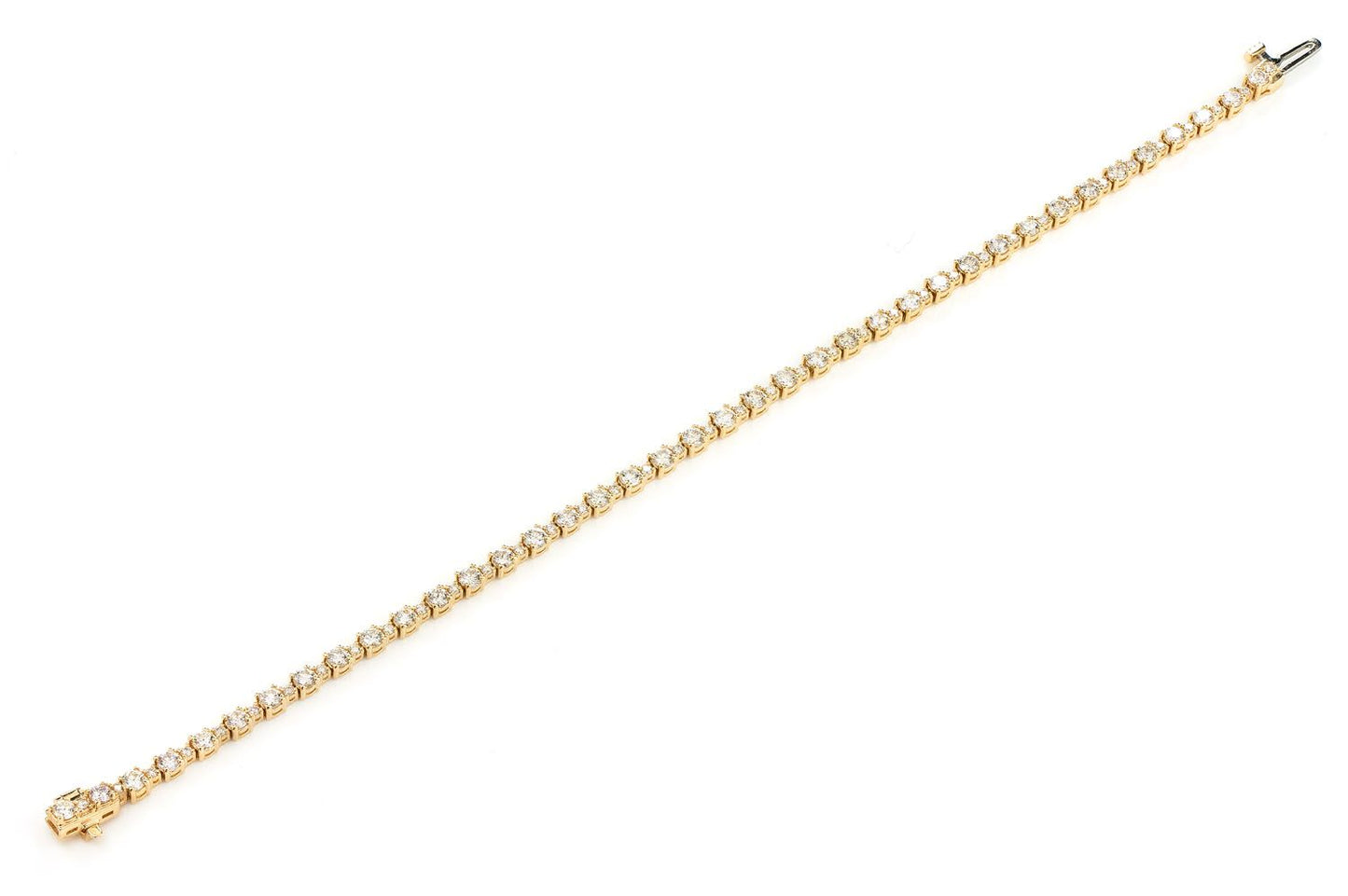 BASKET SET DIAMOND LINK BRACELET 14K SOLID GOLD 2.90CTW