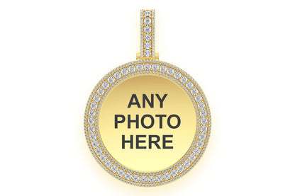 3 ROW MIRACLE SET PICTURE PENDANT 14K SOLID GOLD 2.10CTW