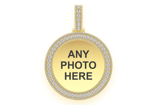 3 ROW MIRACLE SET PICTURE PENDANT 14K SOLID GOLD 2.10CTW