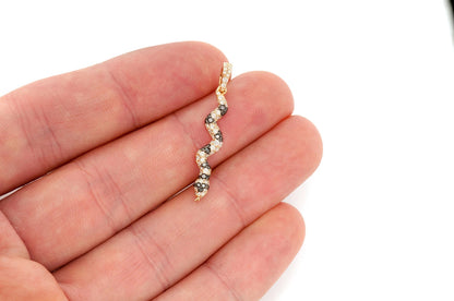 SNAKE BLACK & WHITE DIAMOND PENDANT 14K SOLID GOLD 0.60CTW