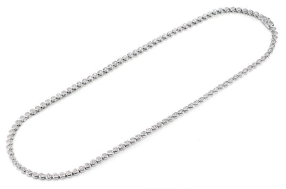 BEZEL SET MIRACLE DIAMOND TENNIS NECKLACE 14K SOLID GOLD 5.66CTW