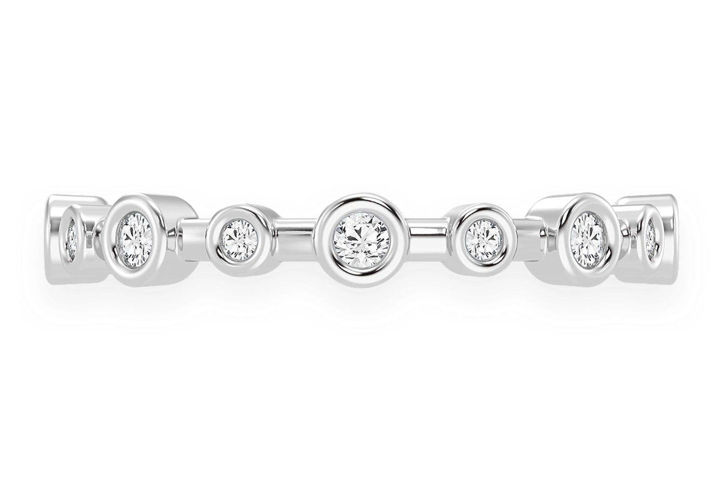 TWO SIZE BEZEL DIAMOND BAND 14K SOLID GOLD