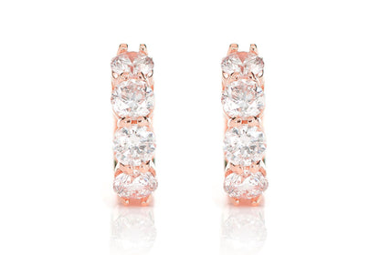 20PT DIAMOND HOOP EARRINGS 14K SOLID GOLD 1.60CTW