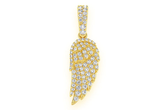 ANGEL WING DIAMOND PENDANT 14K SOLID GOLD 0.45CTW