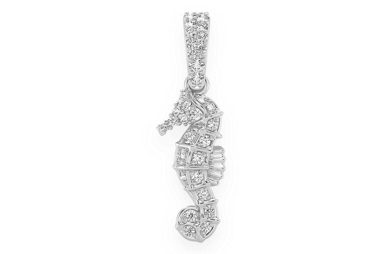 PANDANT CU DIAMANT CĂLUȚ DE MARE, AUR MASIV DE 14K, 0,15 CT