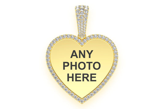 HEART PICTURE DIAMOND PENDANT 14K SOLID GOLD 1.25CTW