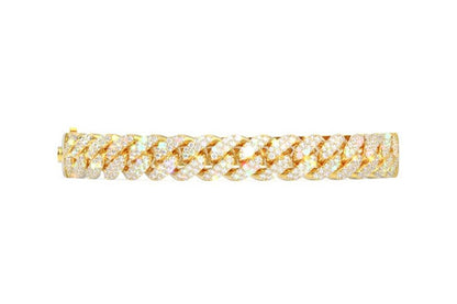 SMALL CUBAN BANGLE BRACELET 14K   1.50CTW