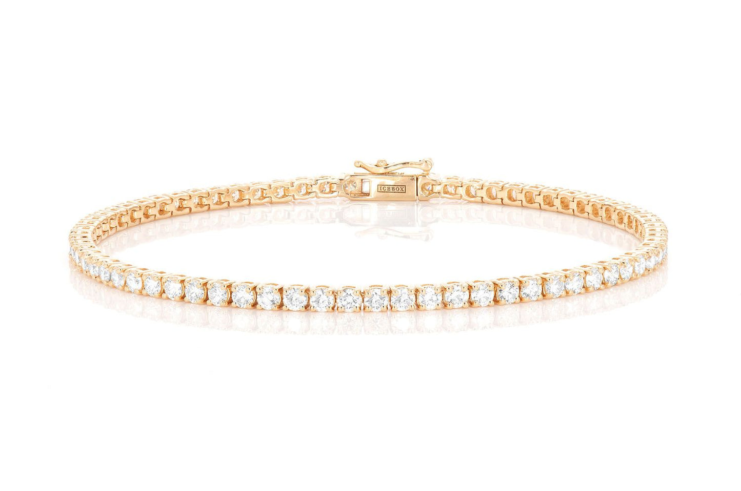 7PT PRONG SET TENNIS BRACELET 14K   5.00CTW