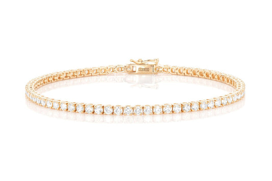 7PT PRONG SET TENNIS BRACELET 14K   5.00CTW