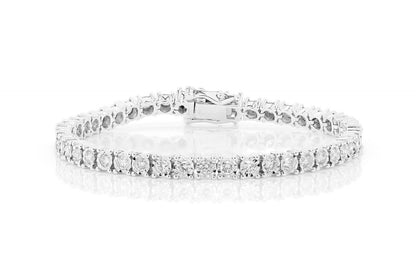9PT MIRACLE SET DIAMOND TENNIS BRACELET 14K SOLID GOLD 4.50CTW