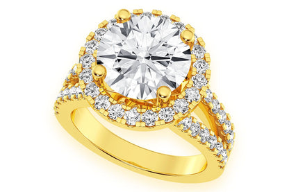 3.00CT ROUND SOLITAIRE - TWO ROW SPLIT - DIAMOND ENGAGEMENT RING
