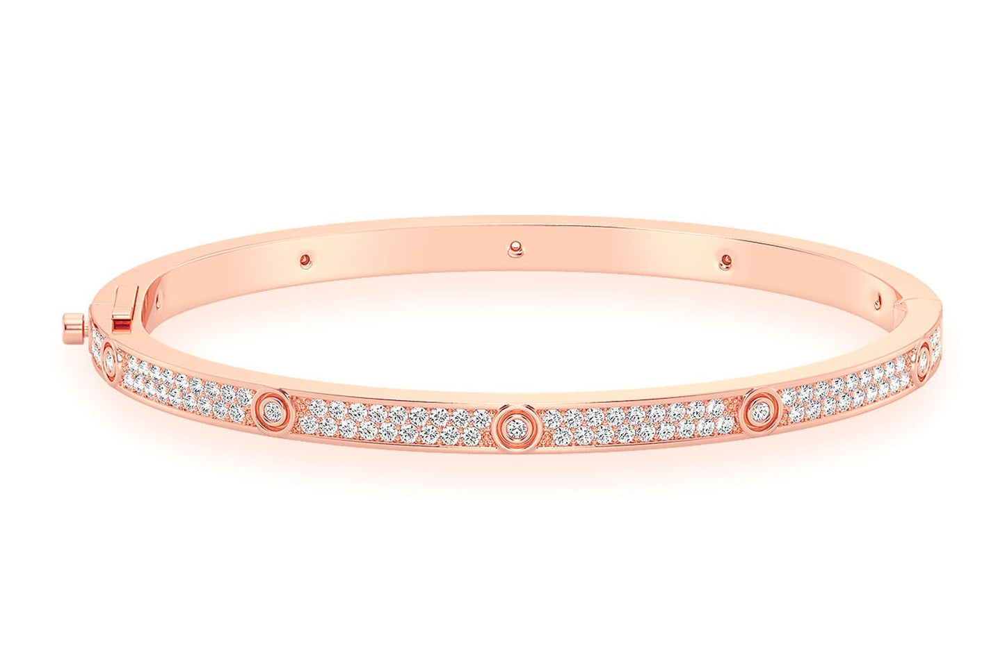 THIN SIGNATURE ETERNITY DIAMOND BANGLE 14K SOLID GOLD 2.35CTW