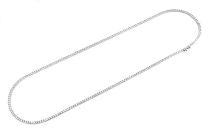 3PT PRONG SET DIAMOND TENNIS NECKLACE 14K SOLID GOLD 6.50CTW