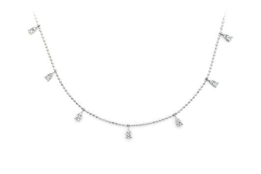 DROPLET DIAMOND NECKLACE 14K SOLID GOLD 0.50CTW