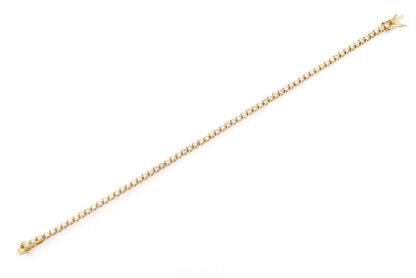 BRĂȚARĂ TENIS CU 3 PIELE, SET DIAMANTE, AUR MASIV DE 14K, 2,50 CT